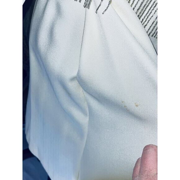 Lillie Rubin 1960s Beaded Ivory White Cream Dress Wedding Bridal Madmen Party - Picture 13 of 14